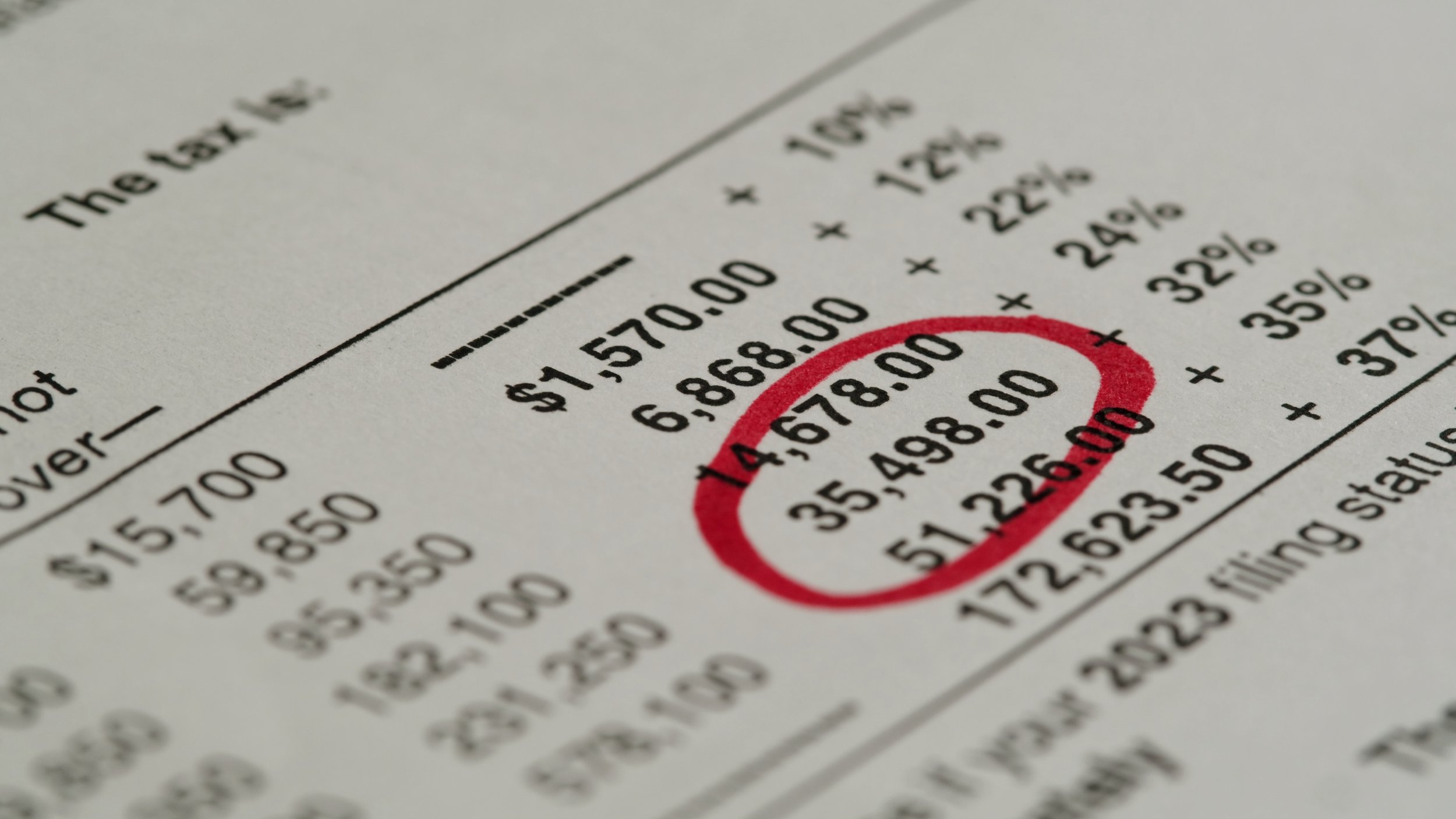 tax owe circled in red