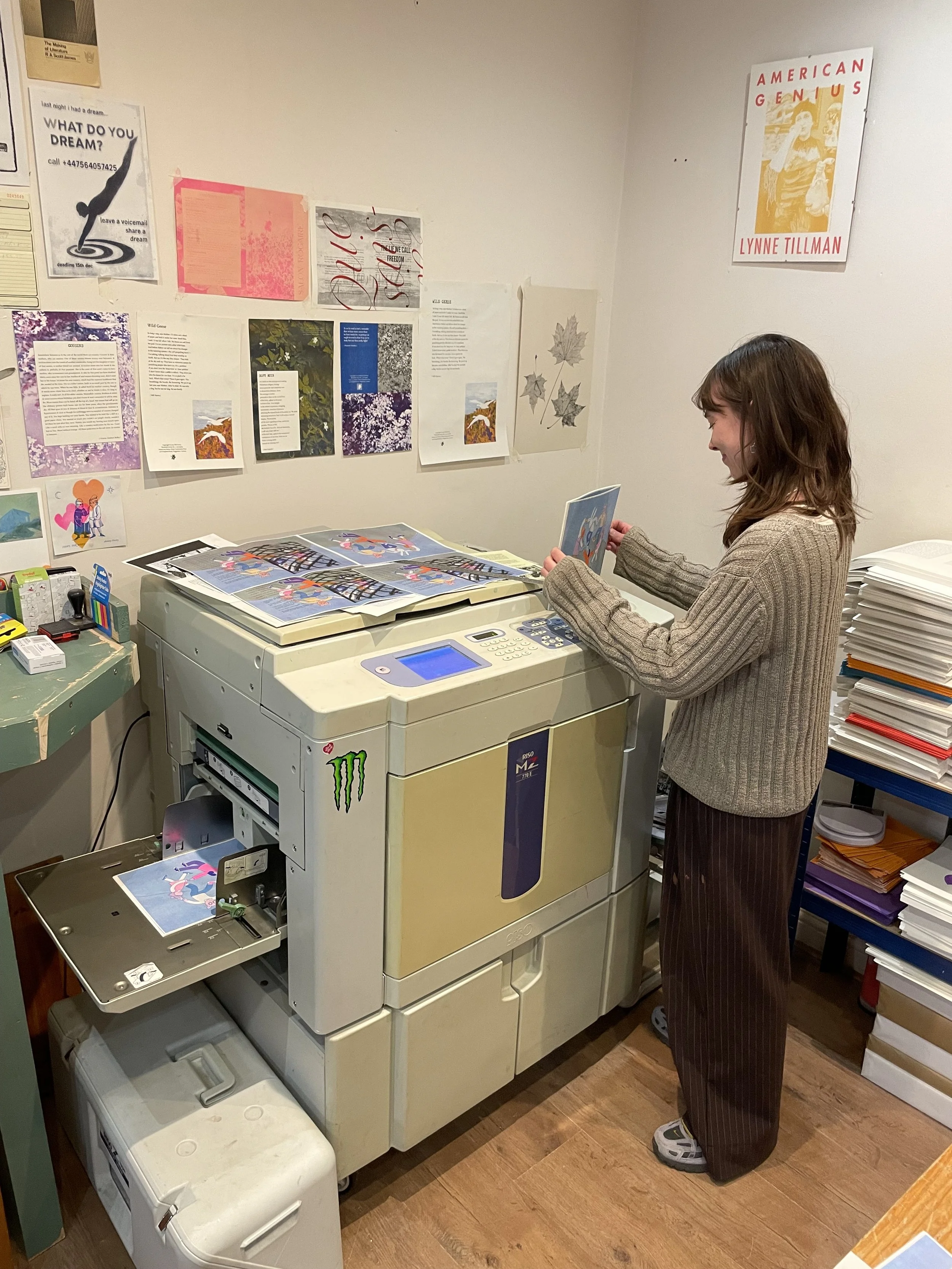 Arthur & friends do the dance - Riso printed by me at Burley Fisher bookshop