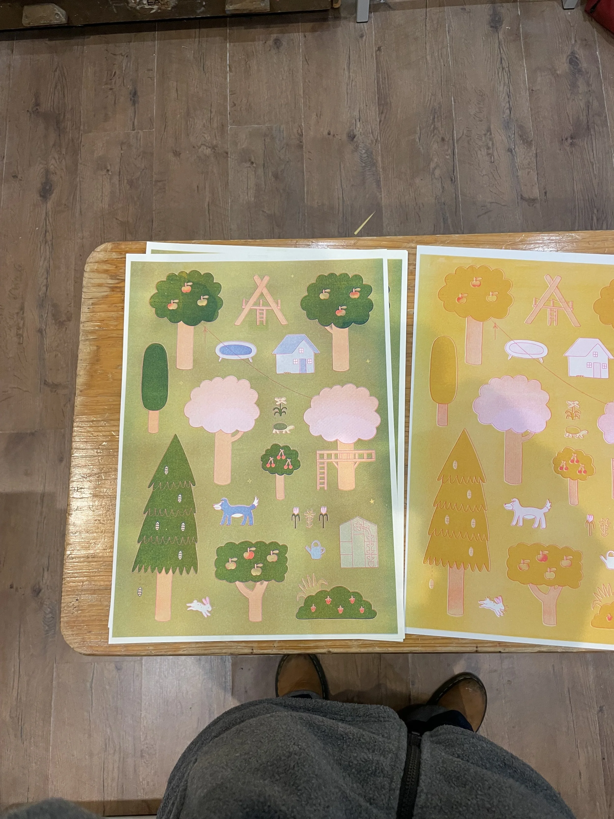 A drawing of my mum’s garden - riso printed at Burley Fisher bookshop 