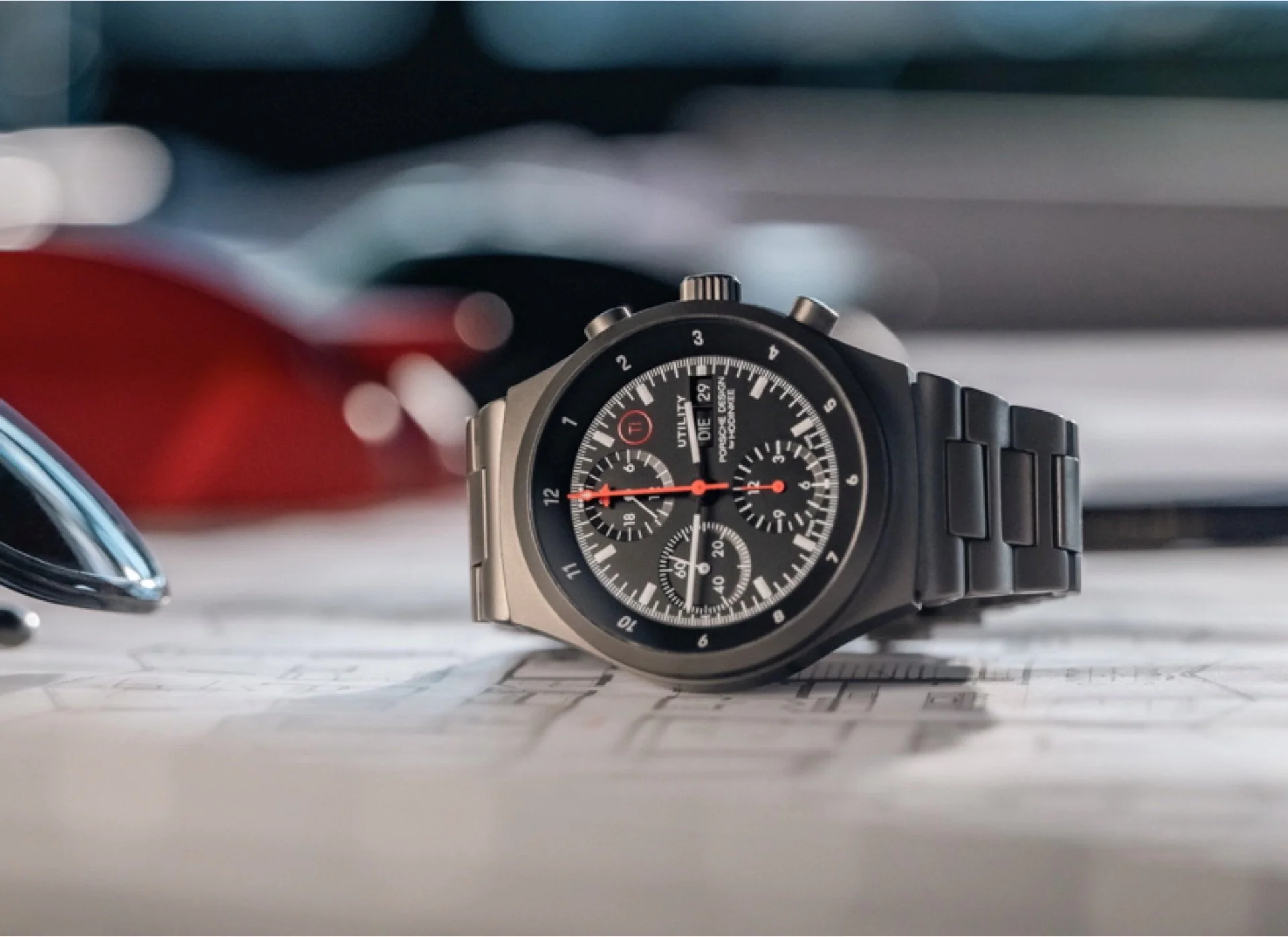 Porsche Design Chronograph 1 Utility: Zentraler Minutenzähler 