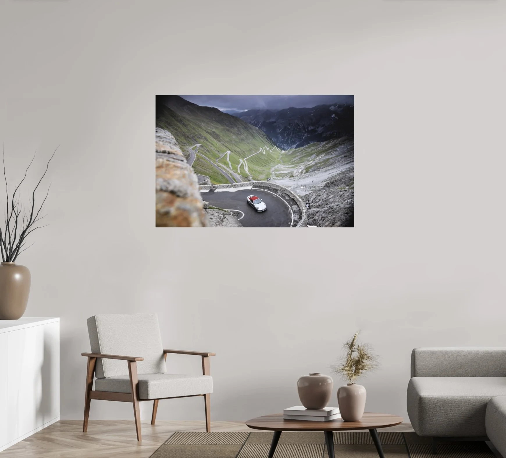 Wandfoto auf Aluminium Porsche 911 Turbo S Stelvio
