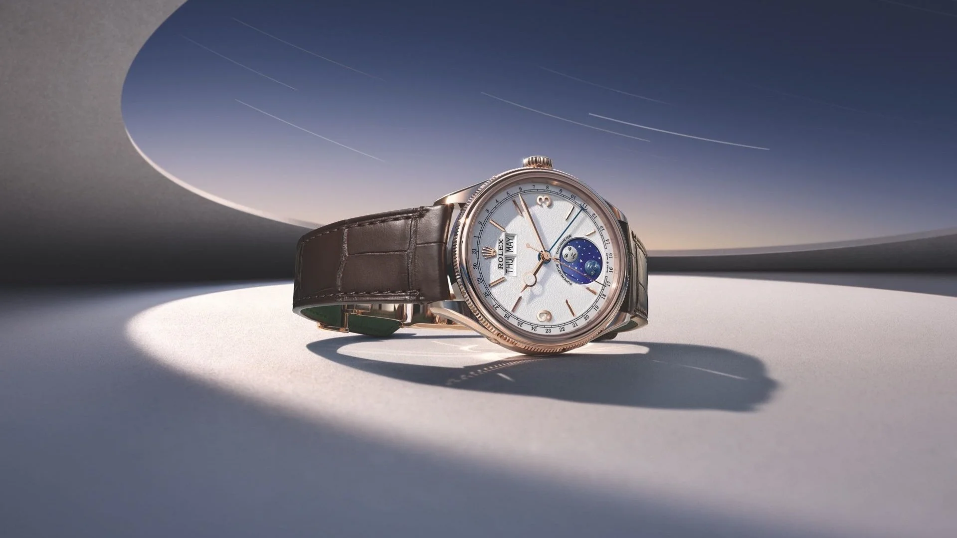 Rolex Perpetual Padellone Everose Lederband