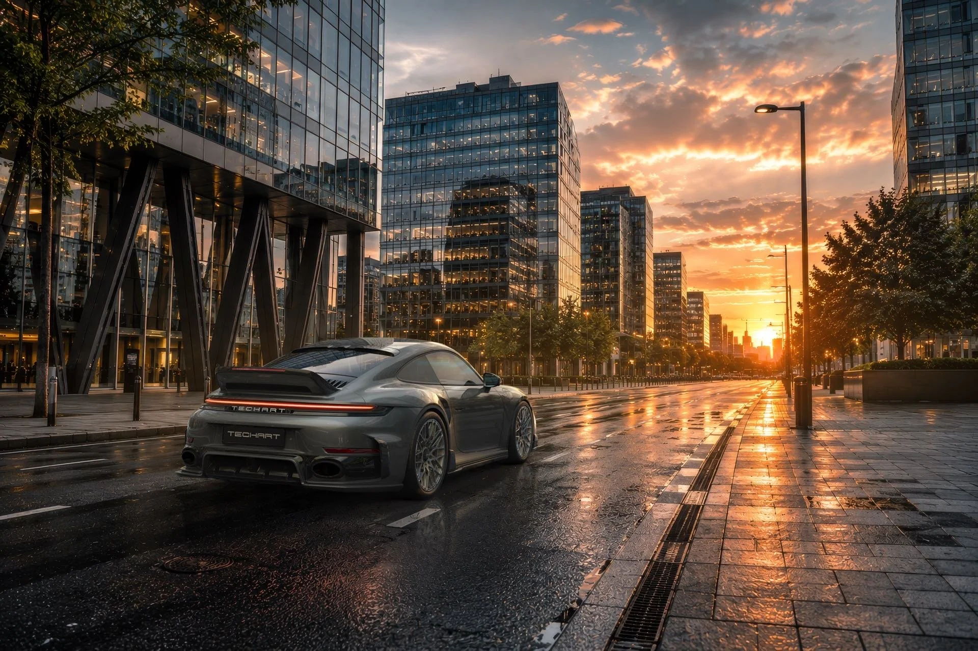 Porsche 911 Turbo S Techart 992.2 Heck