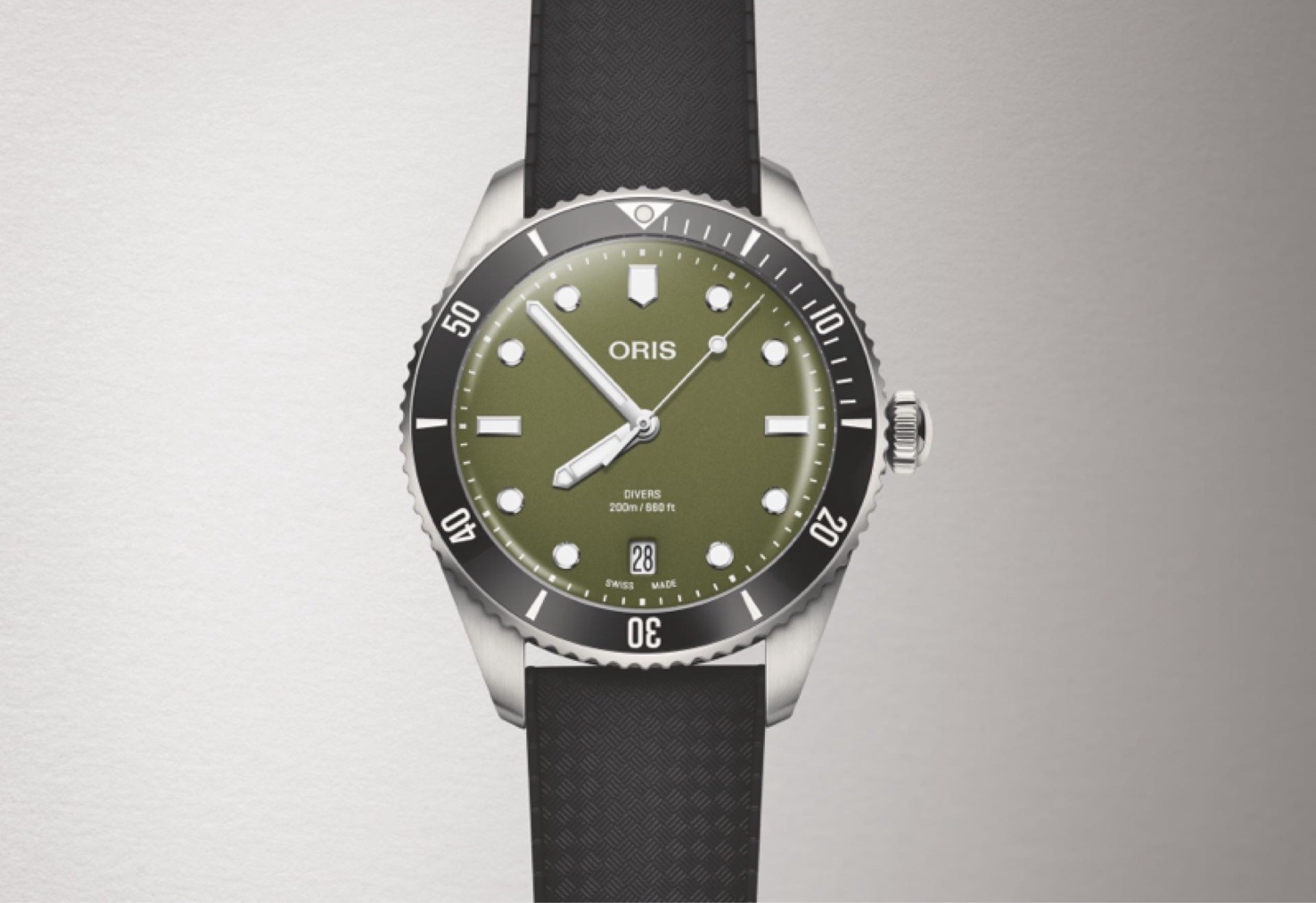 Oris Divers Date Oliv Kautschukband