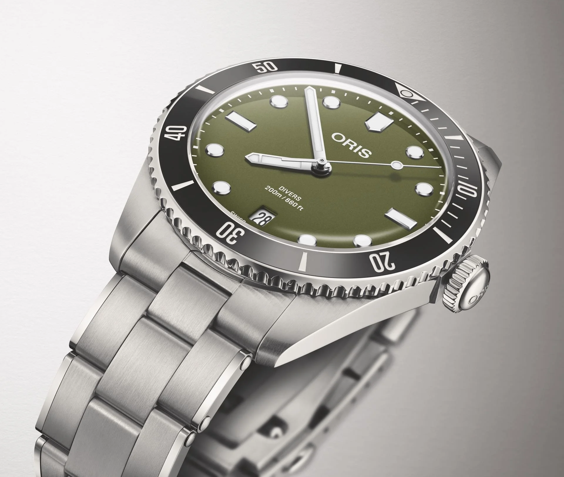 Oris Divers Date Oliv Stahlband