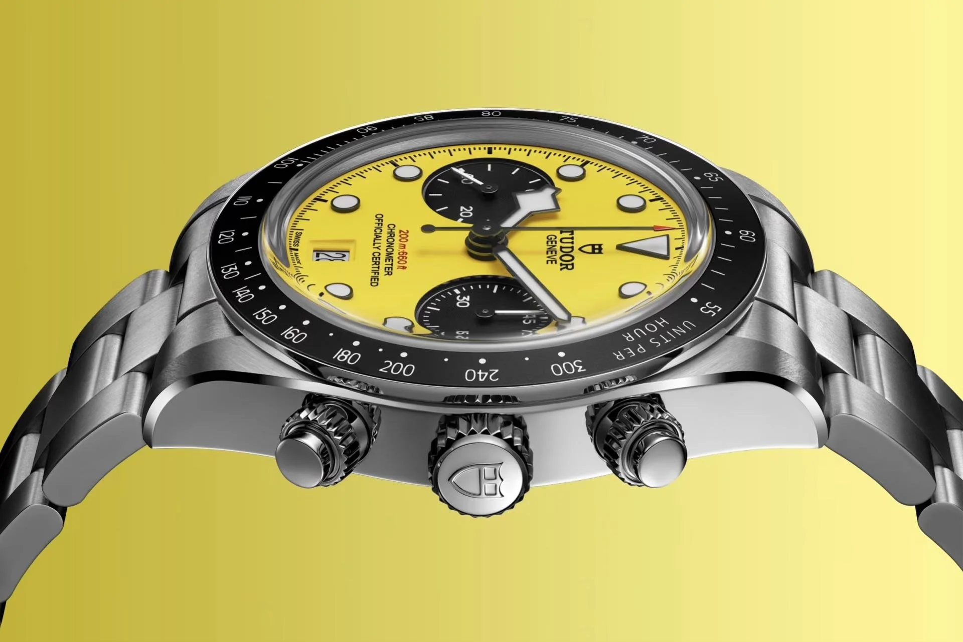 Tudor Black Bay Chrono 39 Bumblebee Tachymeterskala