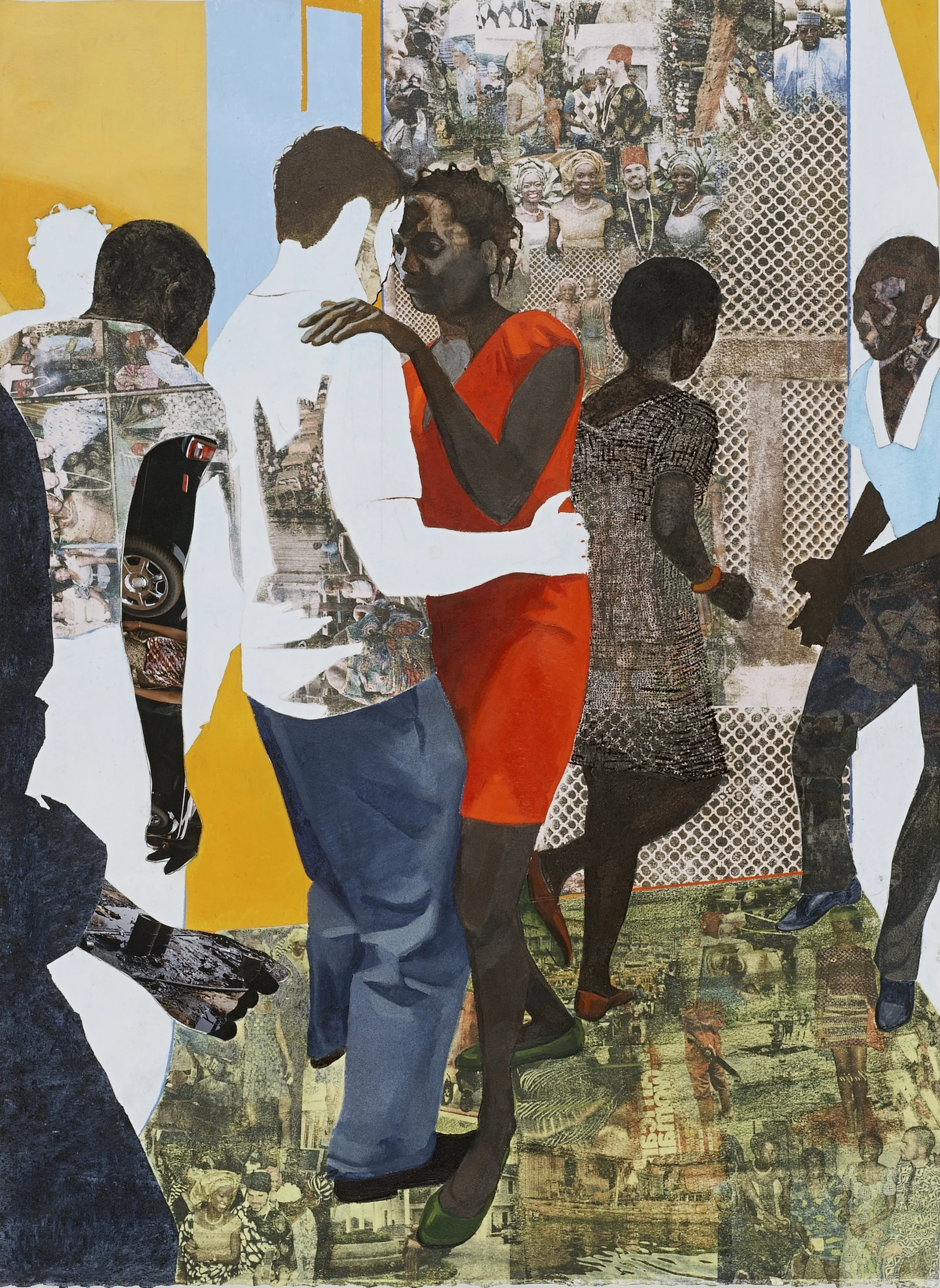 Njideka Akunyili Crosby,
Efulefu: The Lost One, 2011.
Acrylic, transfers, colored pencil, charcoal, and collage on paper
40 x 30 in.
101.6 x 76.2 cm
© Njideka Akunyili Crosby
Courtesy the artist, Victoria Miro, and David Zwirner
Photo credit: Marc Be