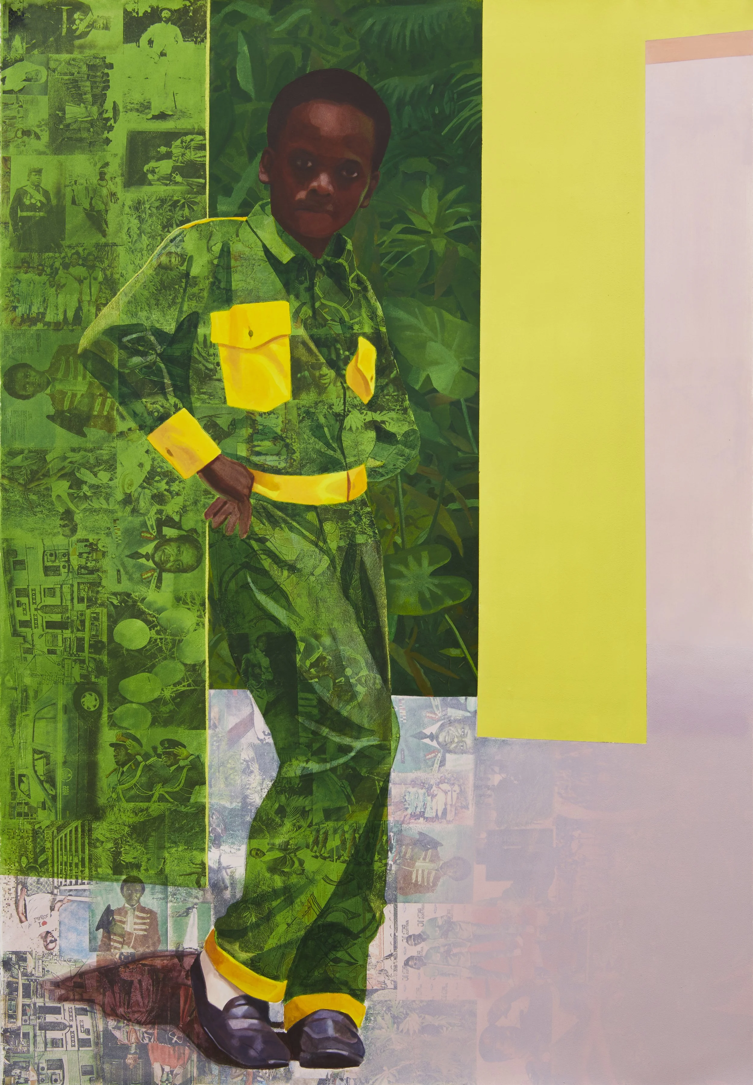 Njideka Akunyili Crosby,
“The Beautyful Ones” Series #2, 2013.
Acrylic, transfers, colored pencil, and pastel on paper
61.2 x 42 in
155.45 x 106.68 cm
© Njideka Akunyili Crosby
Courtesy the artist, Victoria Miro, and David Zwirner
Photo credit: Jason