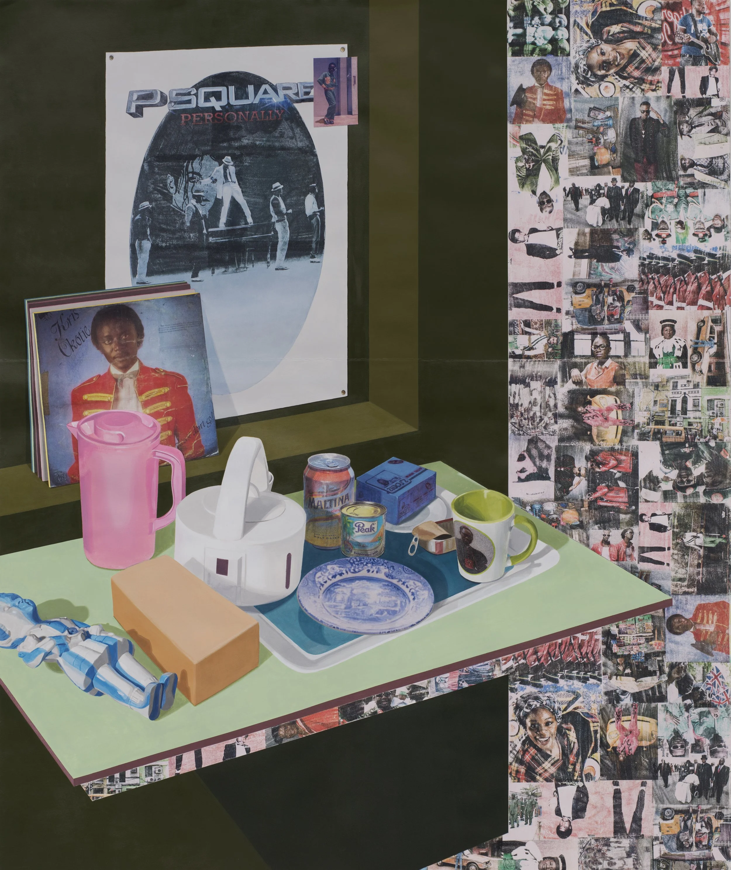 Njideka Akunyili Crosby,
As We See You: Dreams of Jand, 2017.
Acrylic, transfers, colored pencil, and collage on paper
72 x 60 in
182.9 x 152.4 cm
© Njideka Akunyili Crosby
Courtesy the artist, Victoria Miro, and David Zwirner
Photo: Brian Forrest