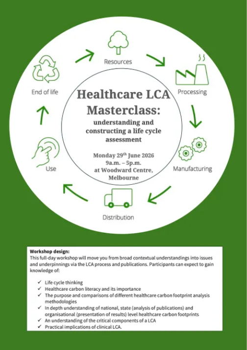 Full-Day Masterclass on Healthcare Life Cycle Assessments (LCA)