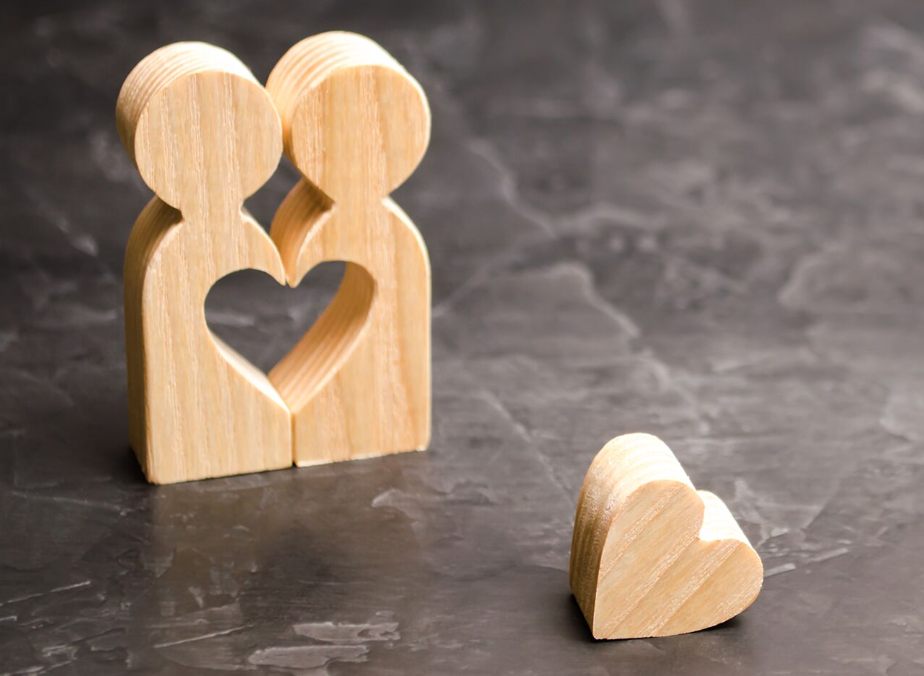 Image of Couple And Heart Wooden Therapy