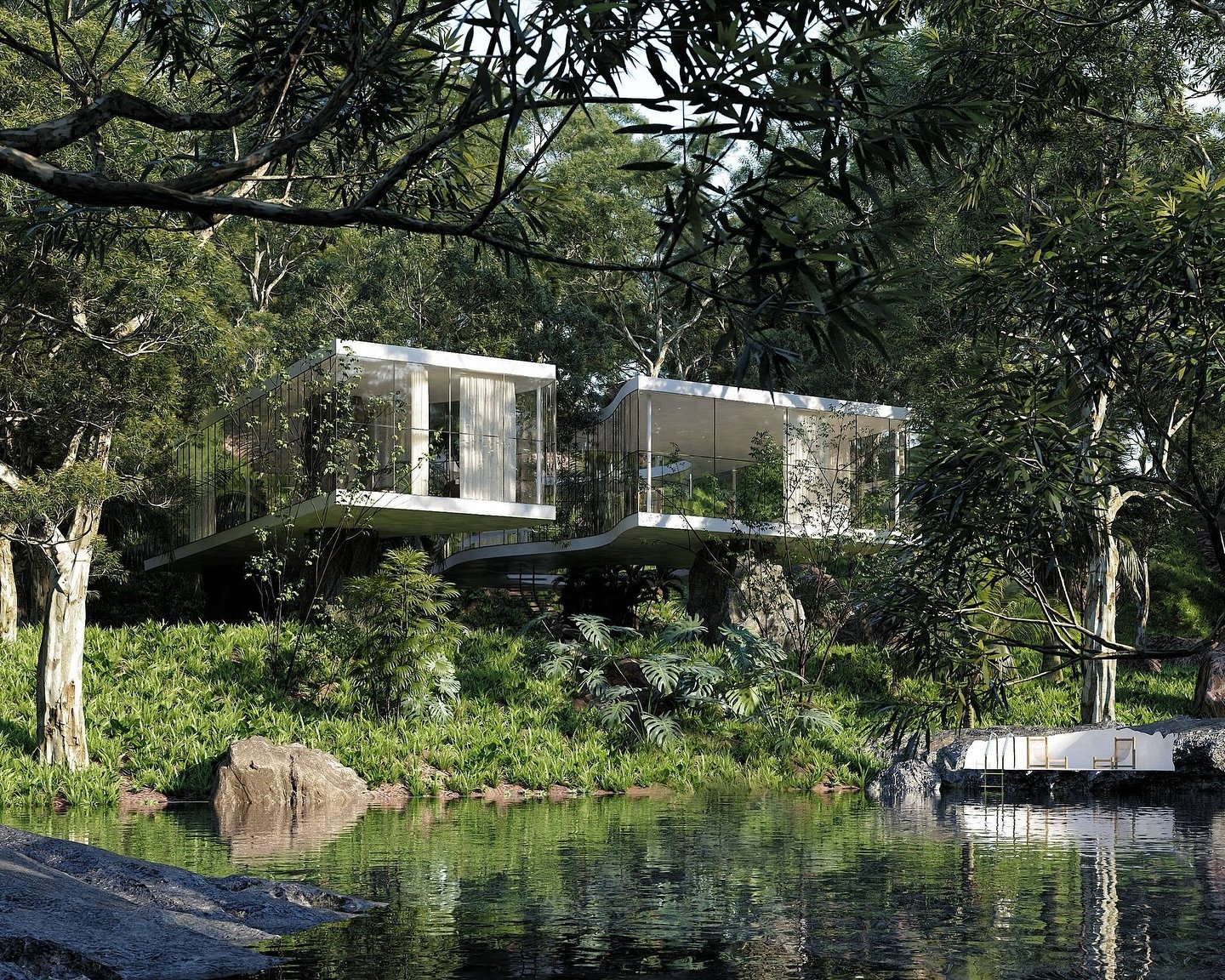 Casa Atibaia redefines how architecture coexists with nature. Designed by @charlottetaylr and @nicholaspreaud, the home is built directly around massive boulders&mdash;instead of removing them, the architects shaped the structure to fit between them.