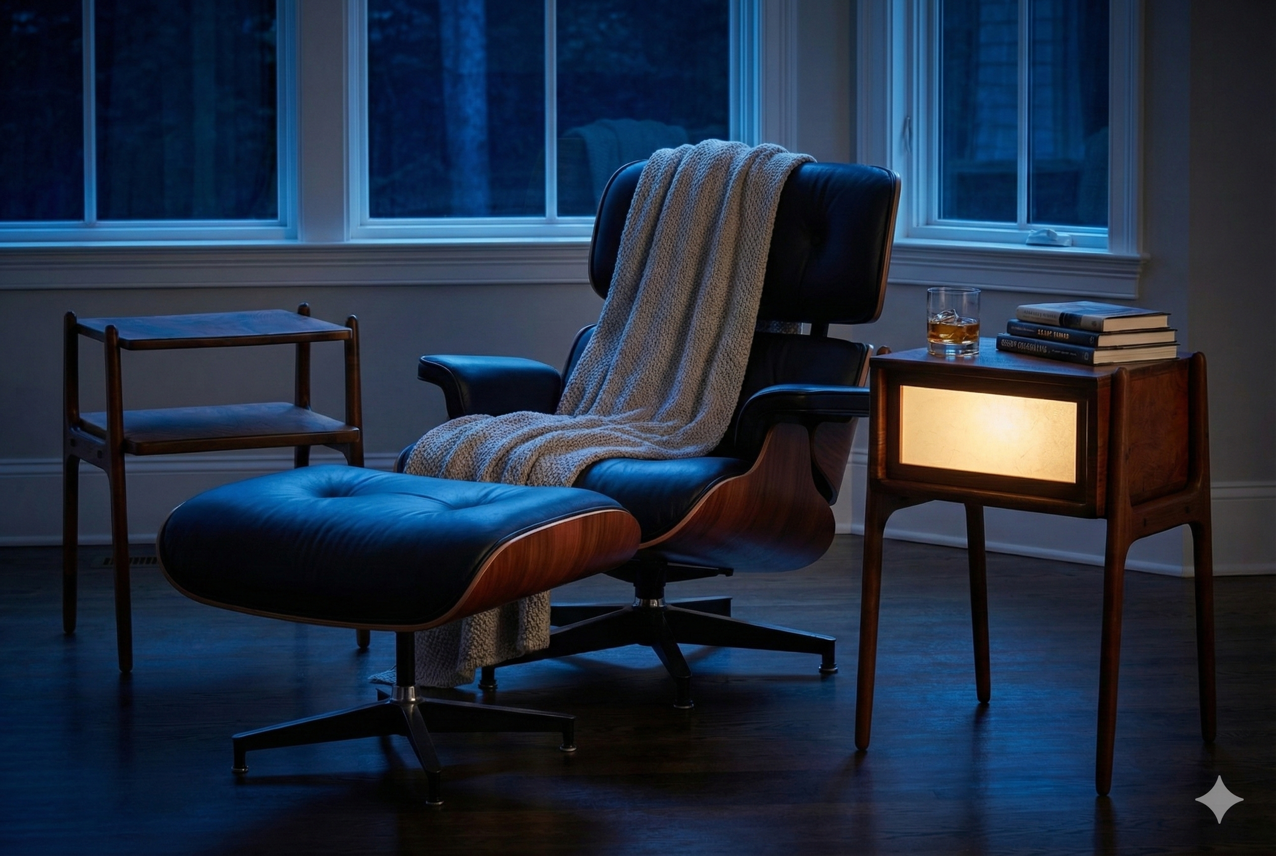 Two-Tier end table on the left and Lightbox table on the right.  