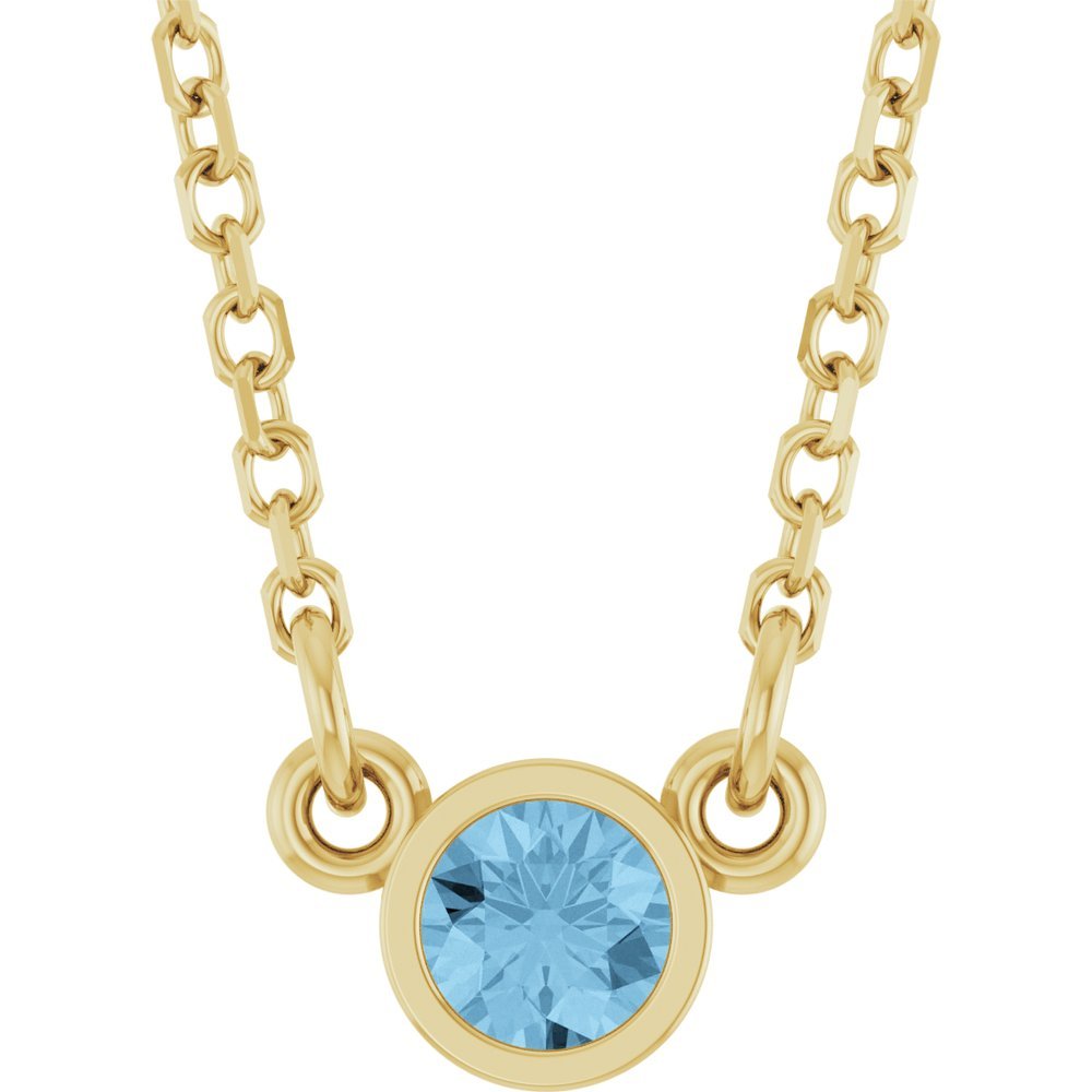 London Sky Blue Topaz Necklace, 14k gold
