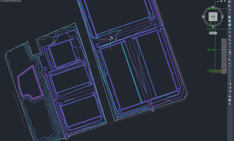 Ritson Road warehouse grading model in Civil 3D