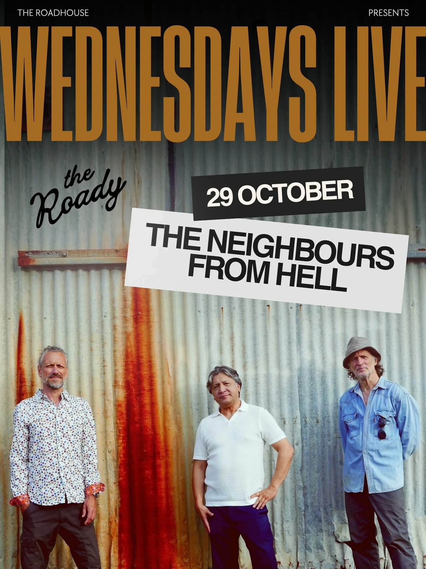 This Wednesday 🎶 The Neighbours From Hell (Live) - A powerhouse trio blending roots, jazz, funk, blues + dub.
We’re lucky to call these seasoned, soulful musicians our neighbours for a spell: Azo Bell, Beat Gisler and Jamie Pattugalan bringing