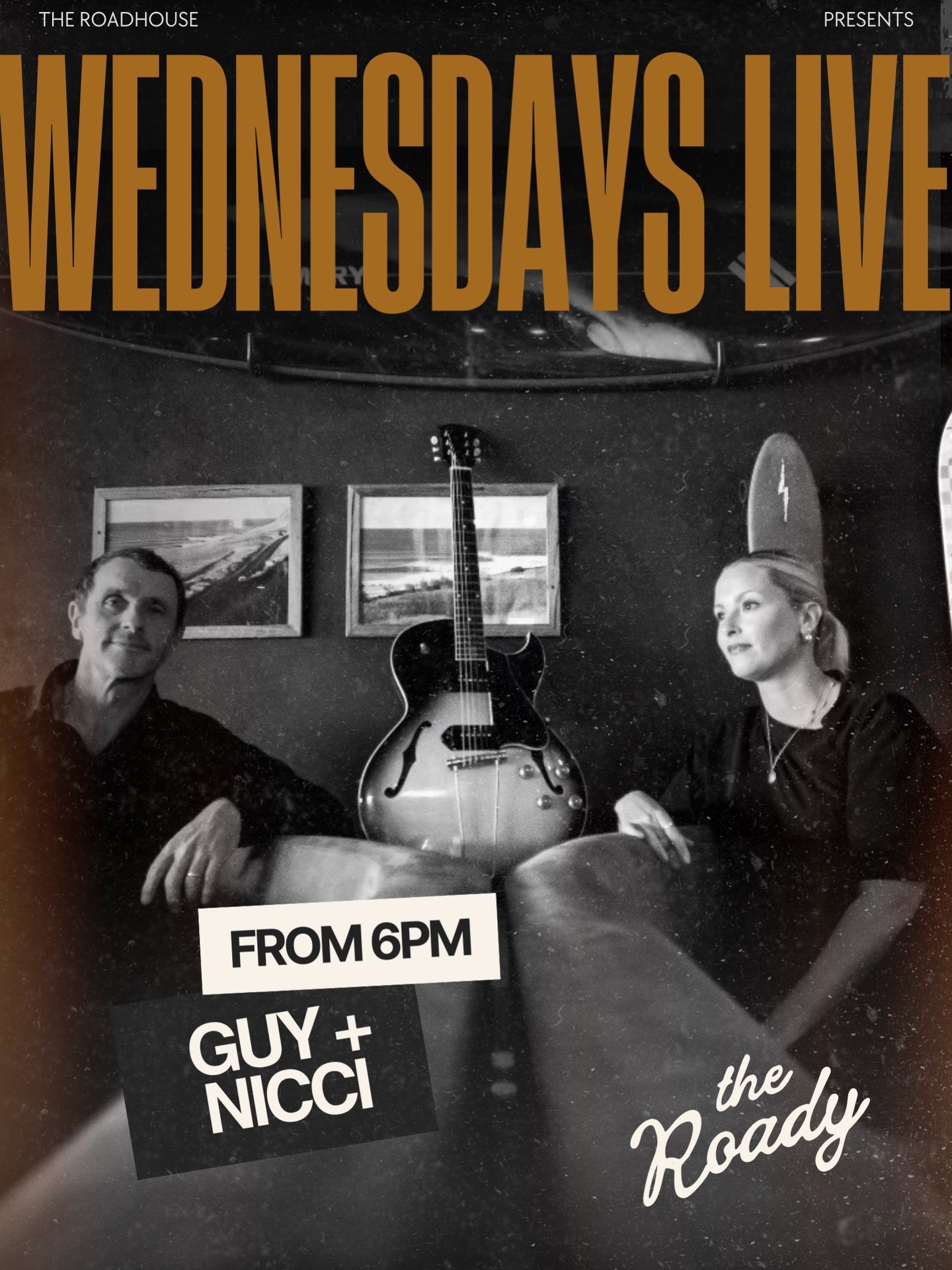Live at The Roadhouse tonight - Far North Coast locals Guy + Nicci - bringing soulful vocals, R&amp;B grooves and smooth acoustic sounds 🎶