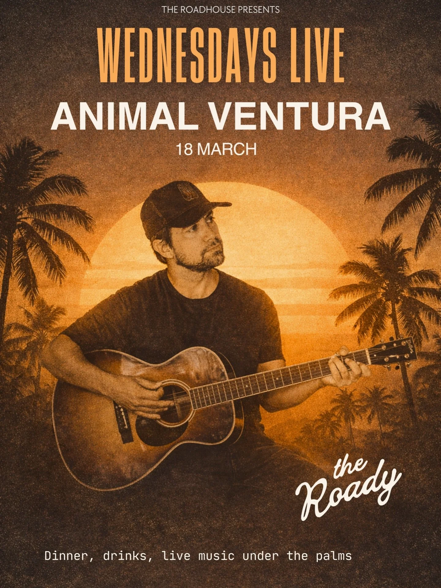 He&rsquo;s been on the road, but he&rsquo;s back with us tonight! Animal Ventura bringing his signature blend of South American rhythms, coastal indie-folk and live looping to The Roadhouse. Smooth vocals, warm grooves, and a sound that travels.