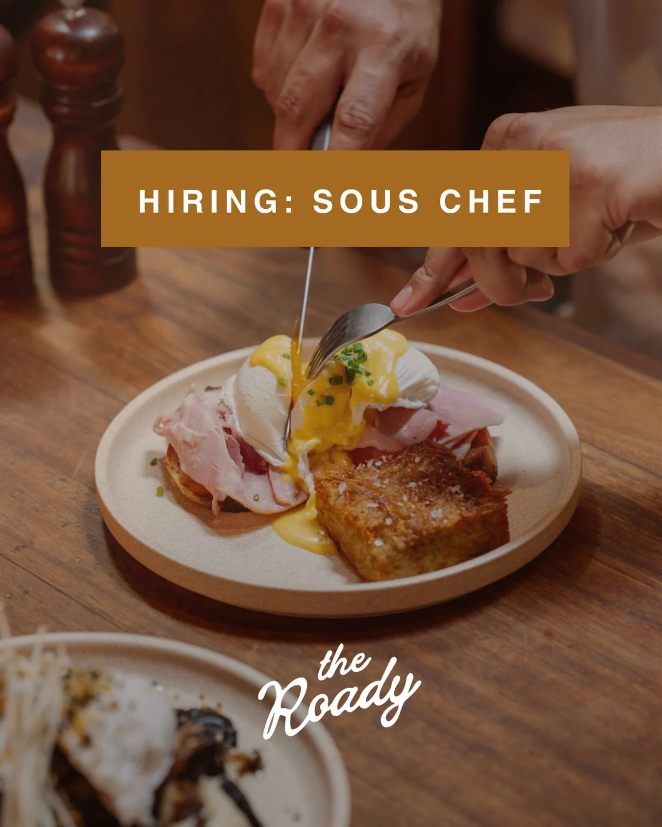 We&rsquo;re looking for a Sous Chef 🧑&zwj;🍳 to join our team + 
🍳 lead breakfast at The Roadhouse.
&bull; Min 3+ years in a similar role.
&bull; Sharp, creative, + self-driven.
&bull; Long-term opportunity.
If you meet the above, send us a DM 📧