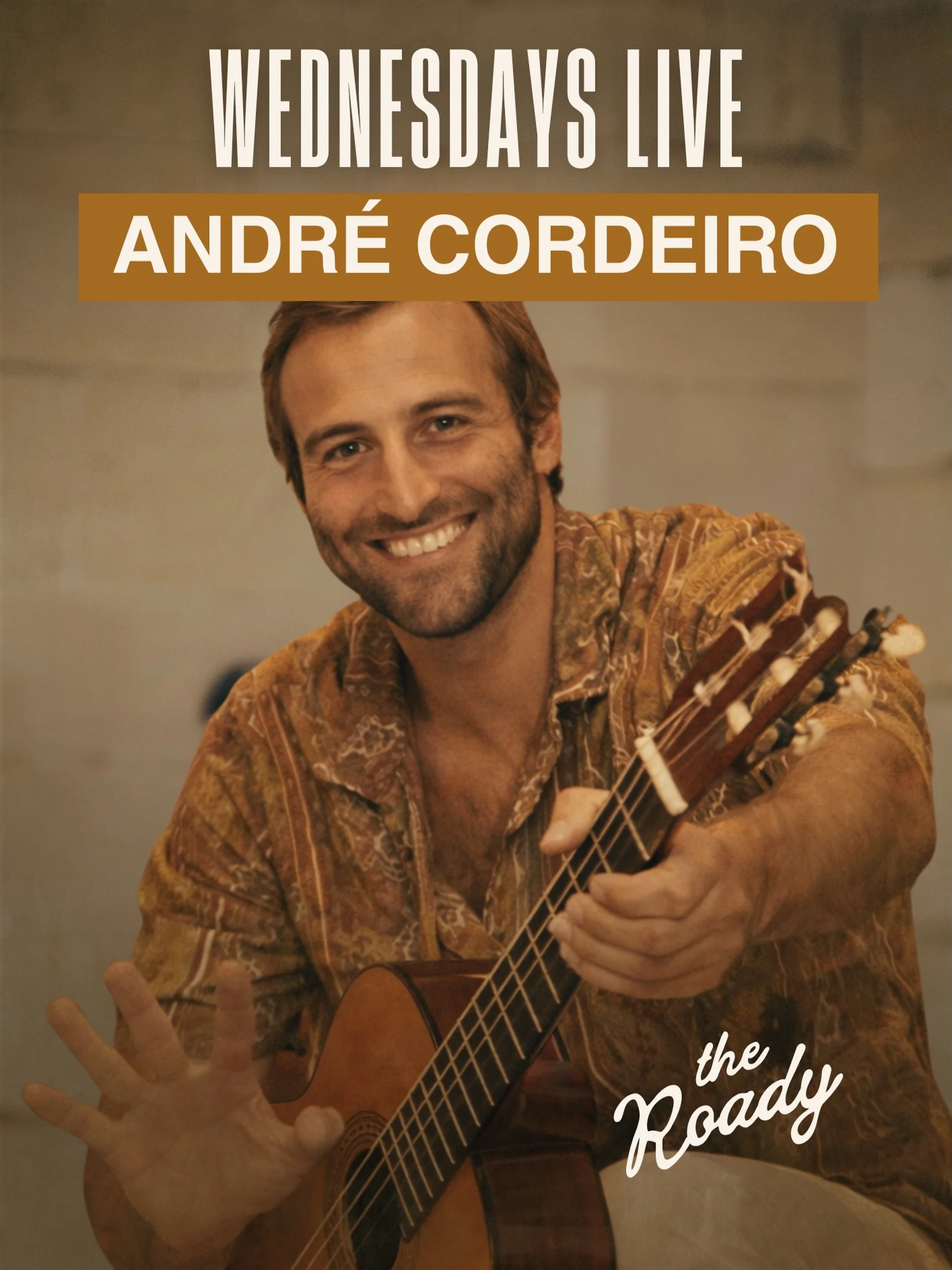 Live this Wednesday 🎶 Andr&eacute; Cordeiro bringing Brazilian rhythm, looping, groove + plenty of soul. The Roadhouse, 27 May, 6&ndash;8pm. Rain hail or shine!