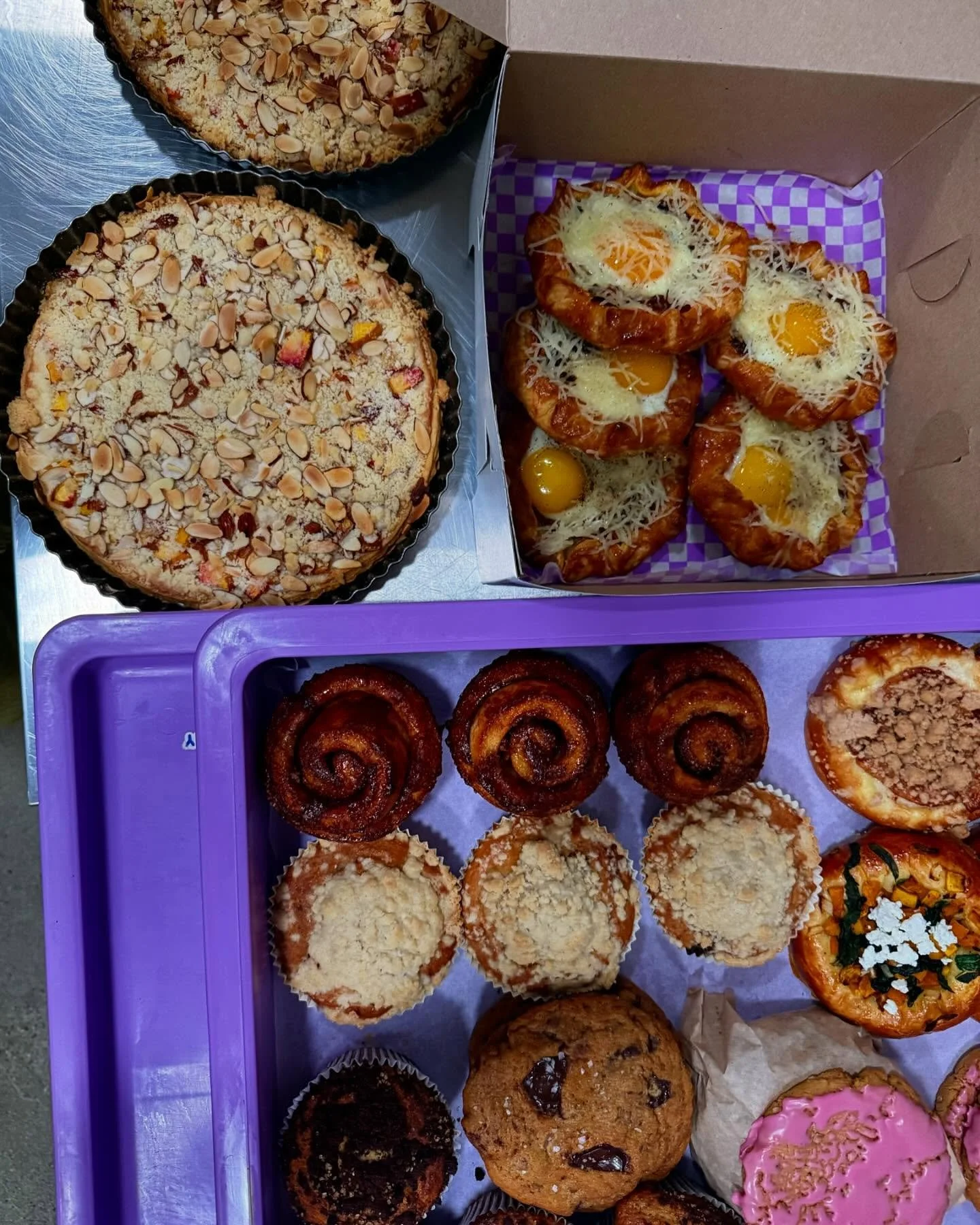 For real real the last day for stone fruit! Peach plum frangipane tart @boxxcoffee.adla , @dayglowcoffee [silverlake], @kandmcoffee this morning people!!