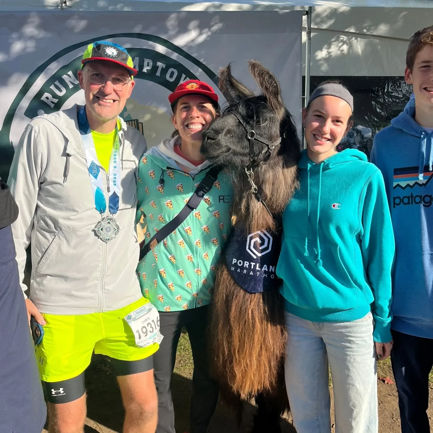 2nd year running the @pdxmarathon 1/2! Hit a major wall at mile 8 and struggled to the finish, but still had a great day. Couldn't miss out on the opportunity to kiss a llama!
