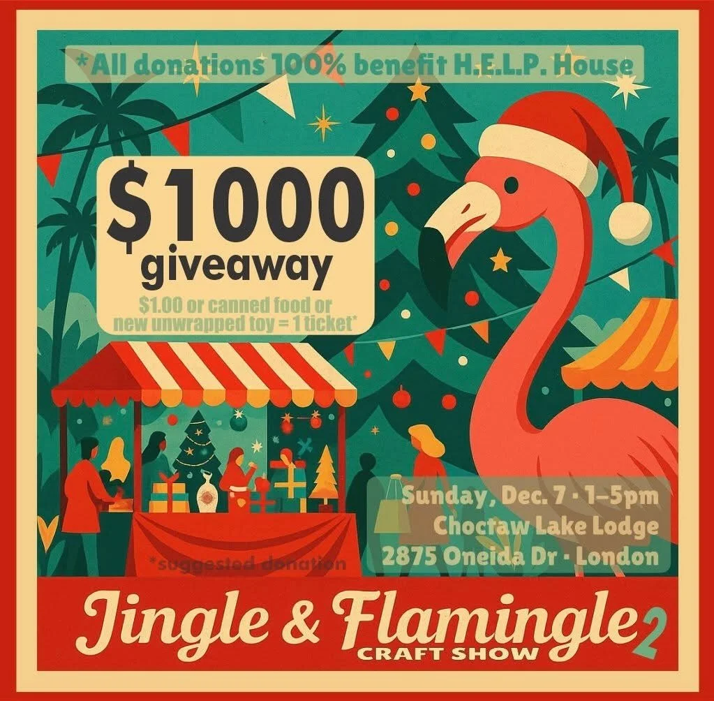 Sunday, December 7, 2025
1-5pm
Choctaw Lake Lodge and Arrowhead
2875 Oneida Drive
London, Ohio 43140