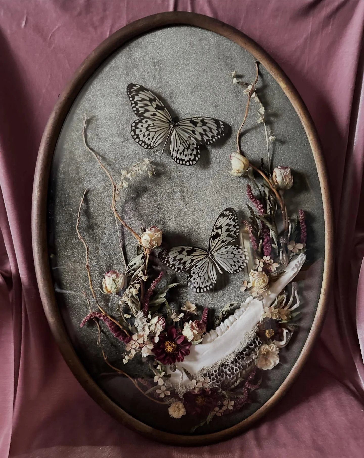 Vintage bubble glass frame