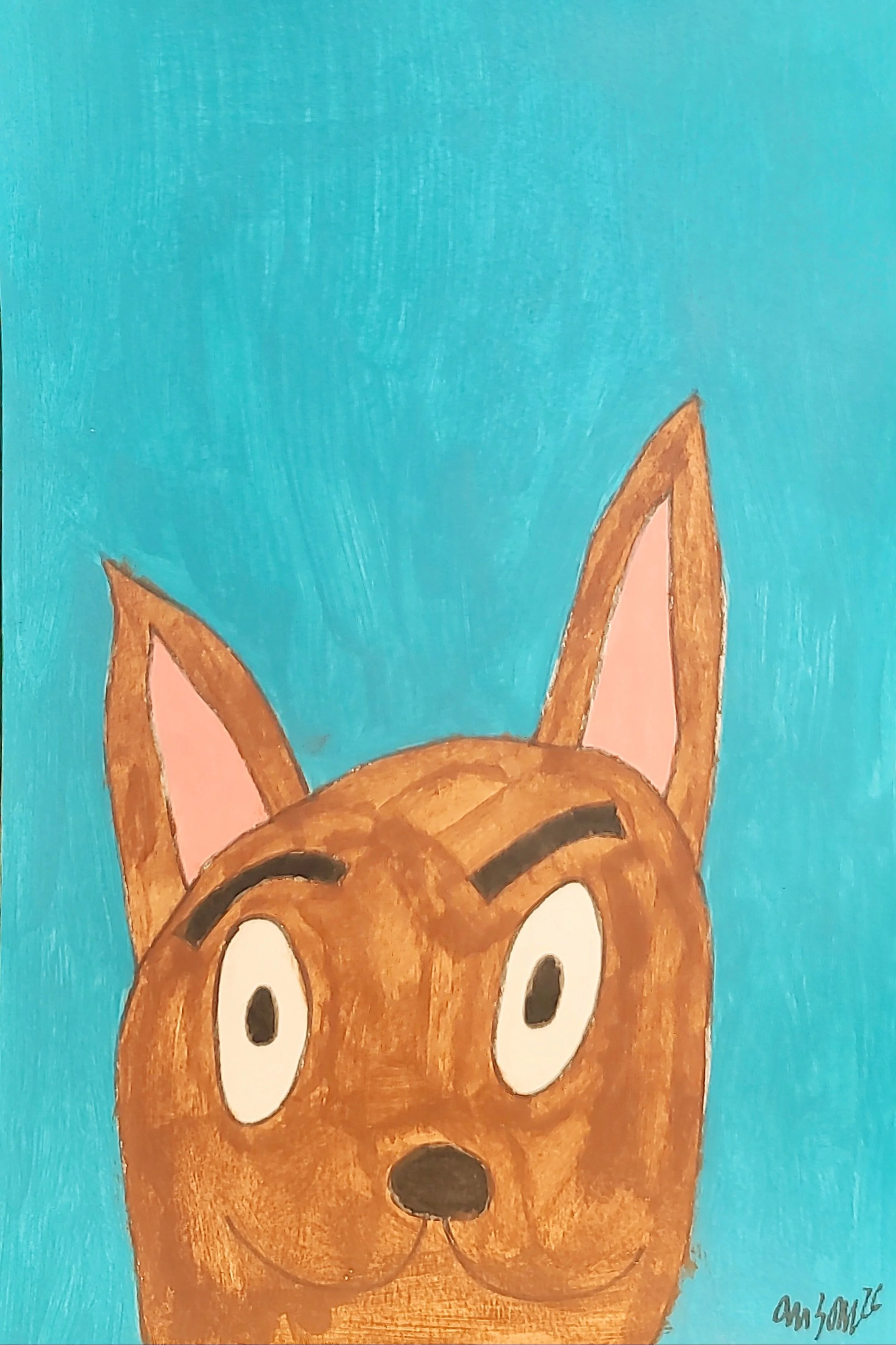 Dog (Teal/Dark Brown)