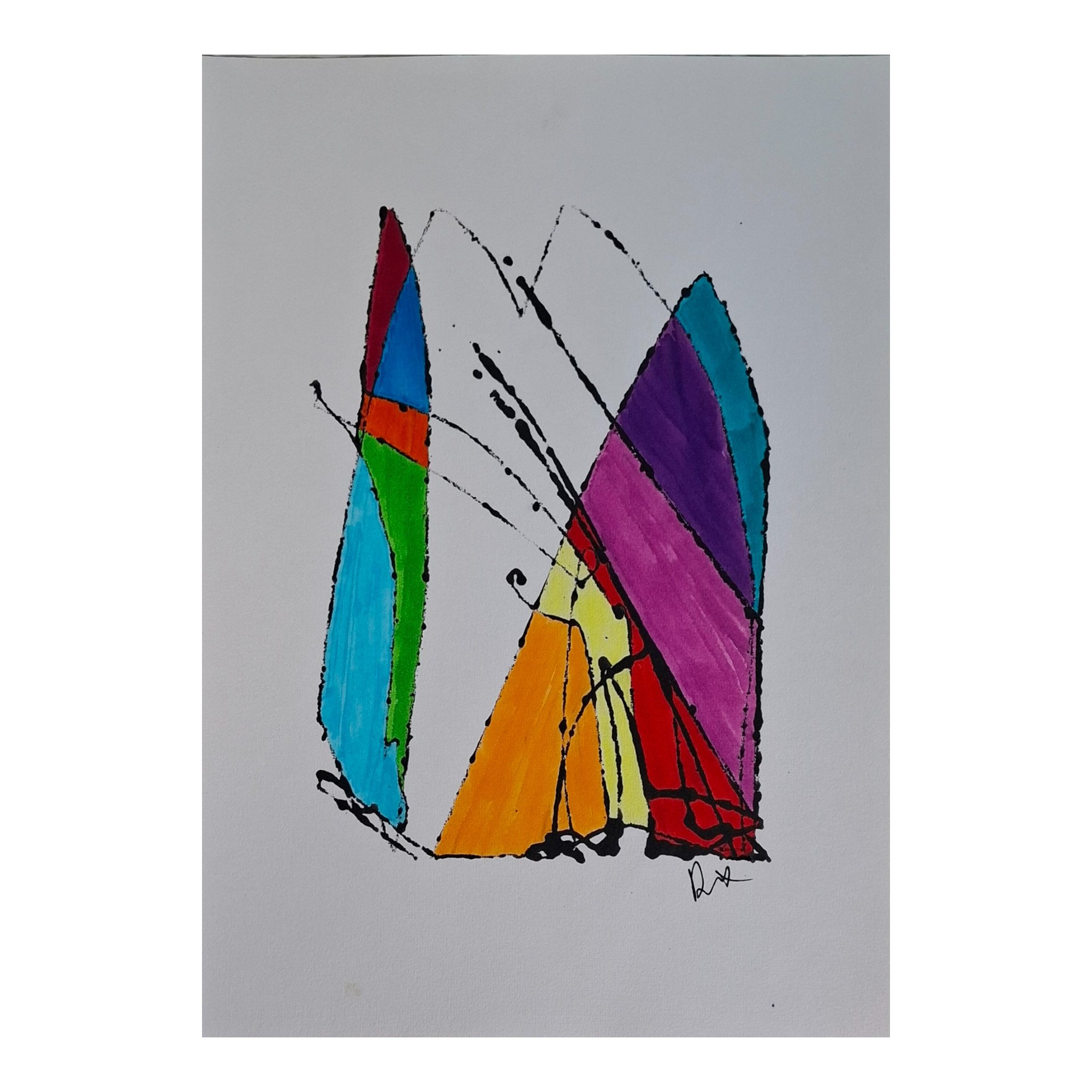 Sails : 42 x 30 cm : Ink & pen on paper : $180