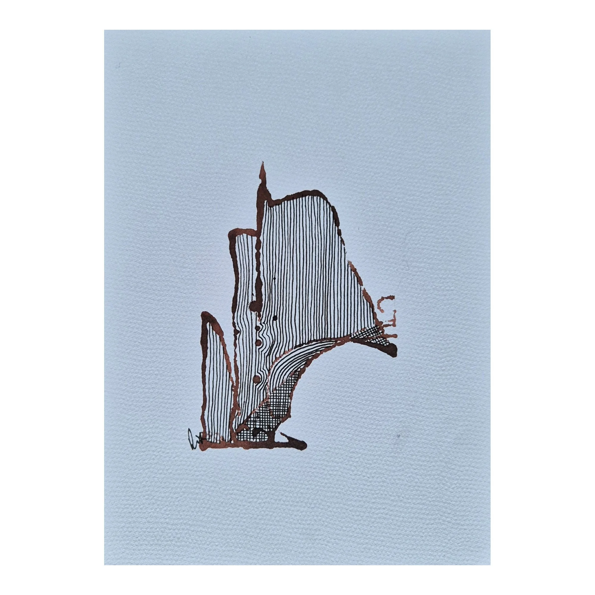 Cape Bruny : 30 x 21 cm : Ink & pen on paper : $120