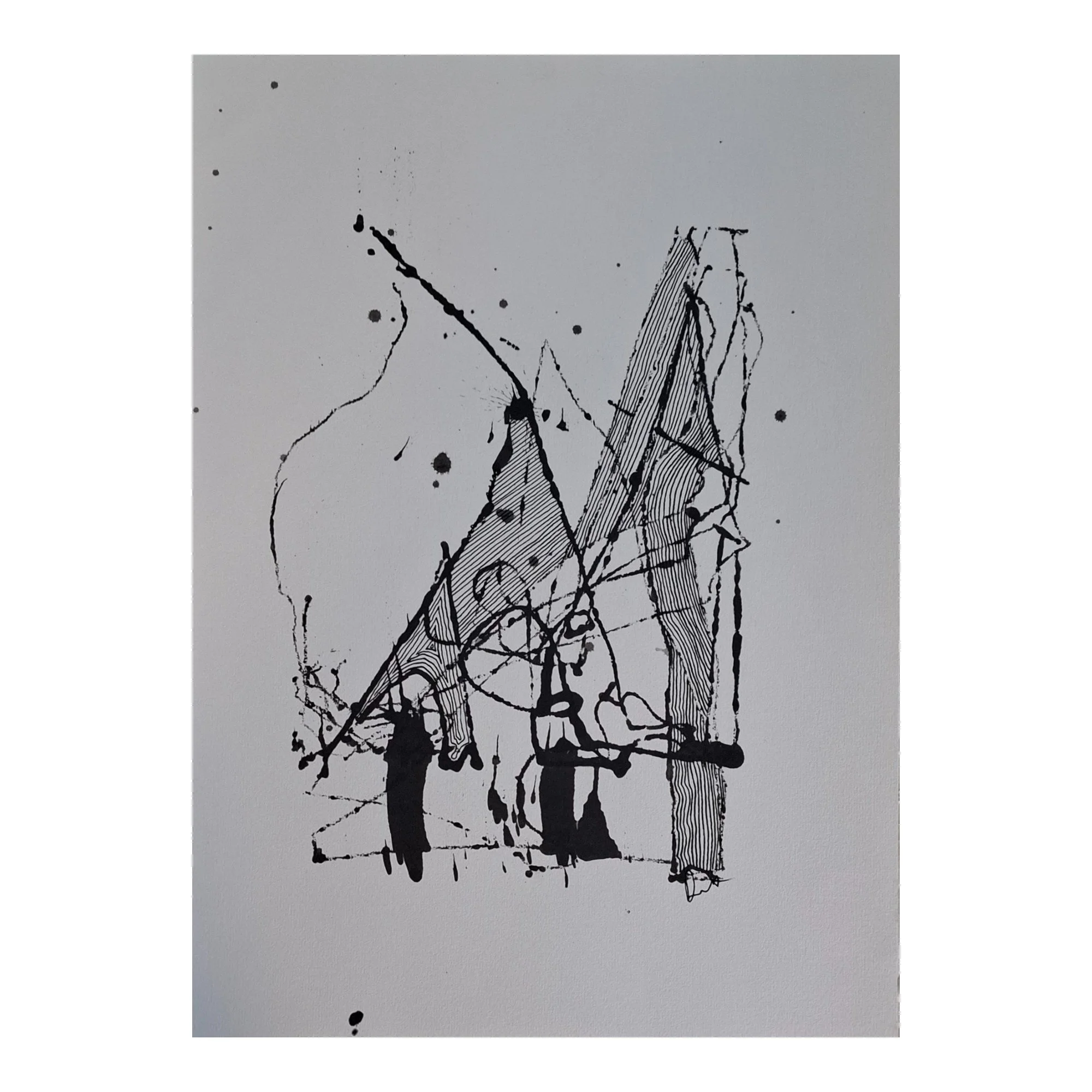 Lines in the Night : 42 x 30 cm : Ink & pen on paper : $200