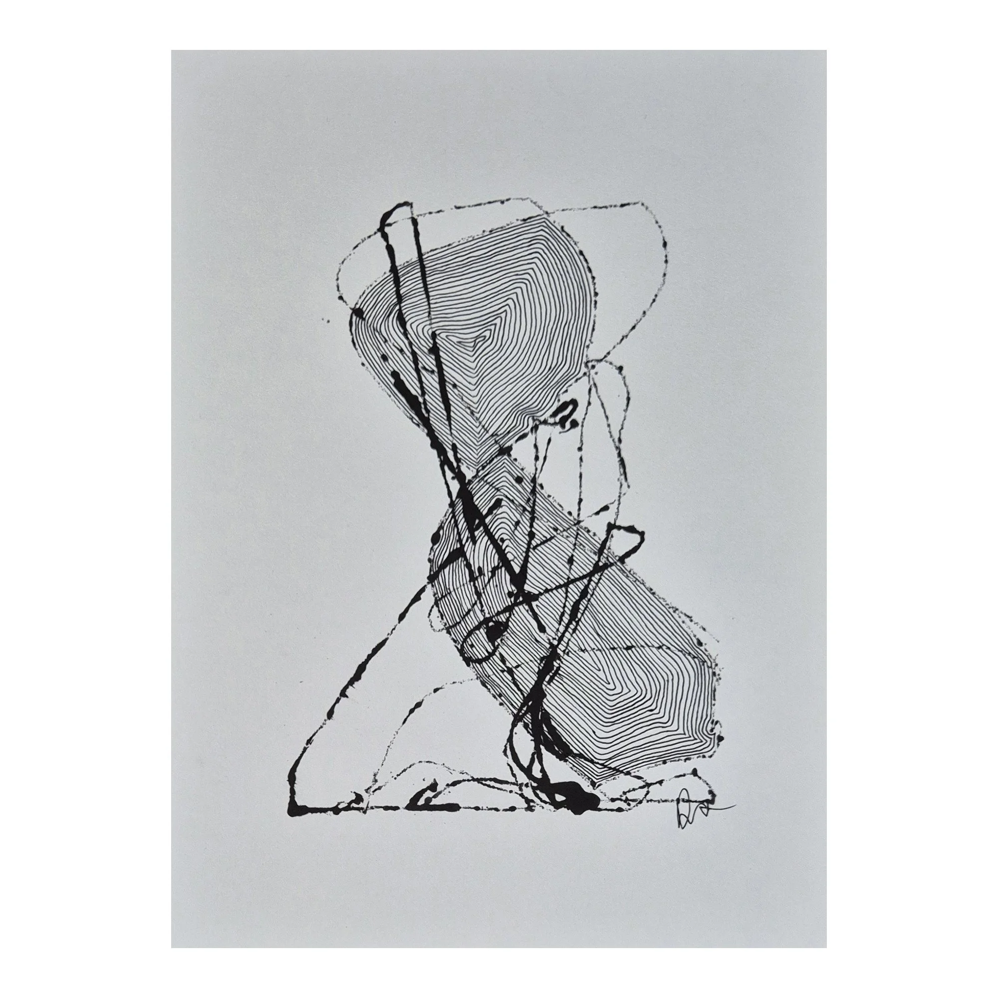 Annual Lines : 42 x 30 cm : Ink & pen on paper: $200