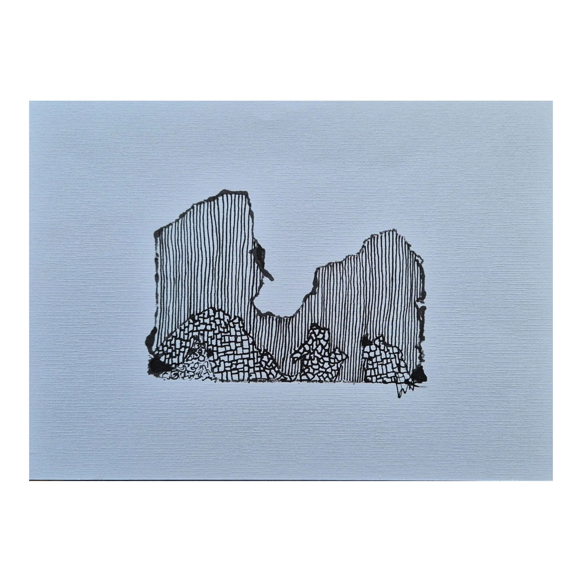 Rock and Pillar : 30 x 21 cm : Ink & pen on paper : $120