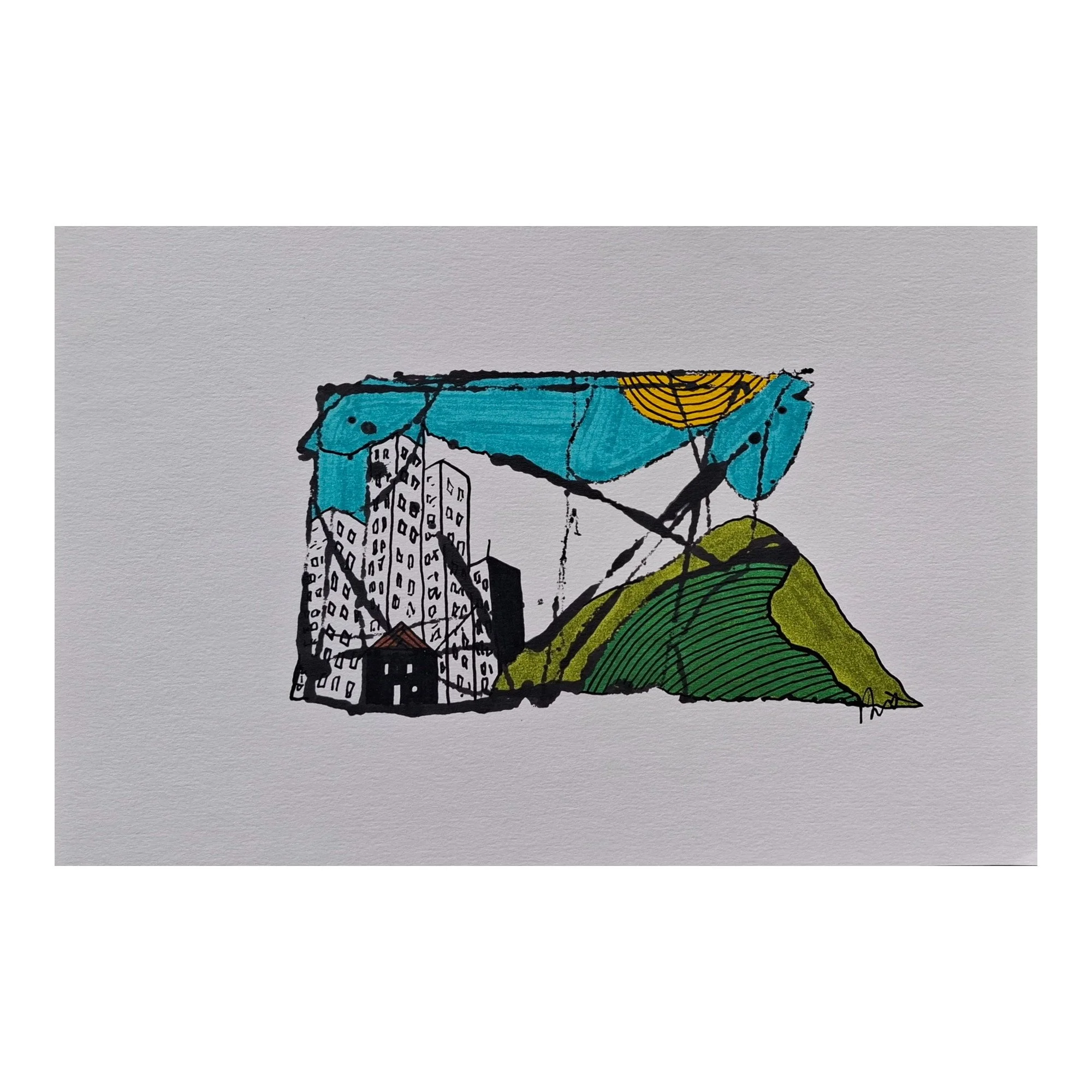 Greenchange : 30 x 21 cm : Ink & pen on paper : $120