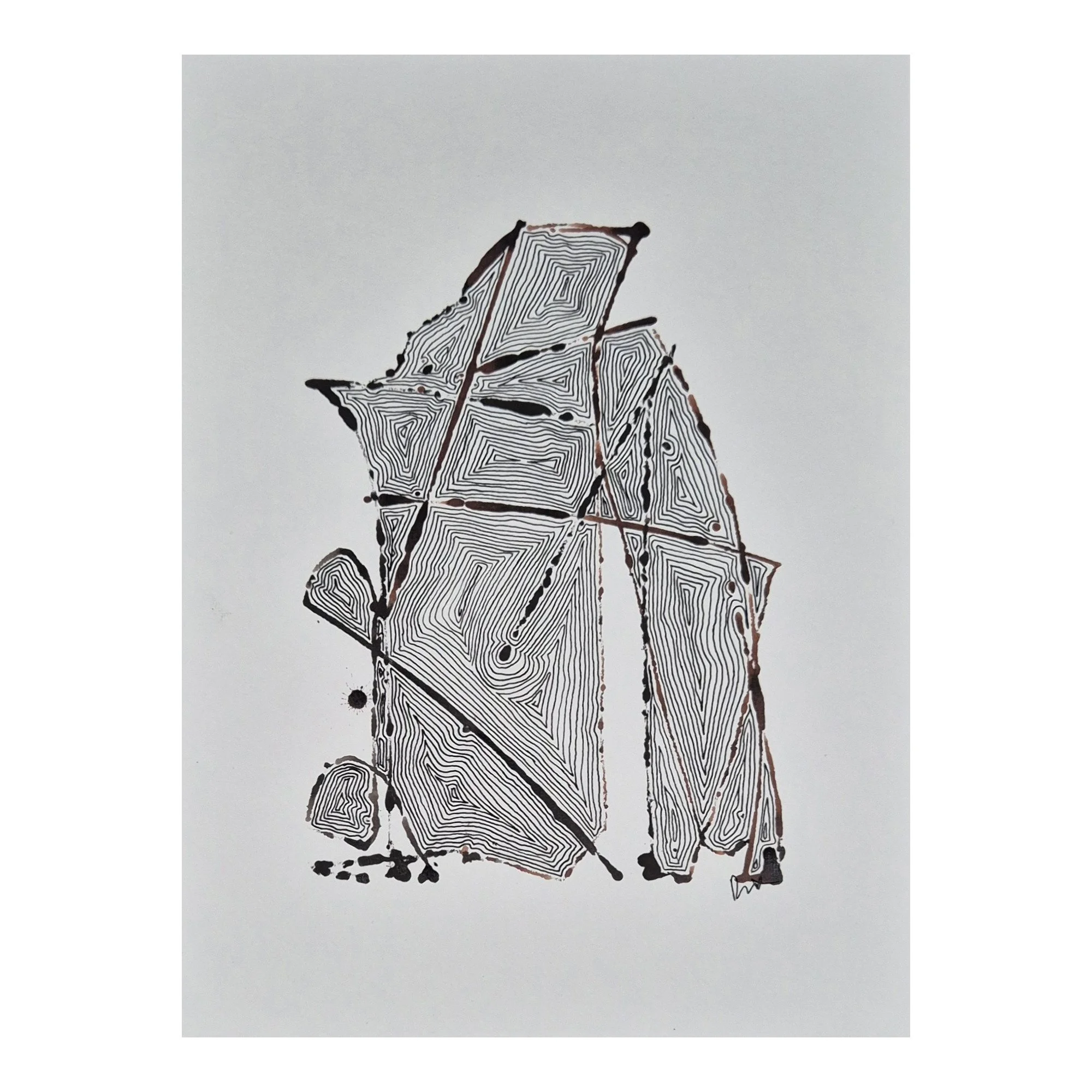 Penguin & Chick : 42 x 30 cm : Ink & pen on paper : $200