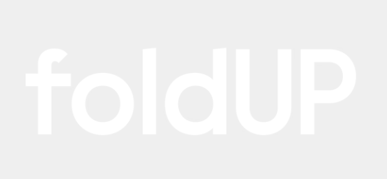 A gray background with the word 'foldUP' written in white.