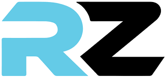 Stylized logo with the letters R and Z, with the R in light blue and the Z in black.