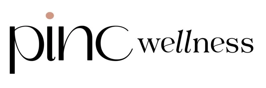 The logo for Pinc Wellness, featuring the words 'pinc' in black lowercase letters with a small brown dot above the 'i', and 'wellness' in black lowercase letters.