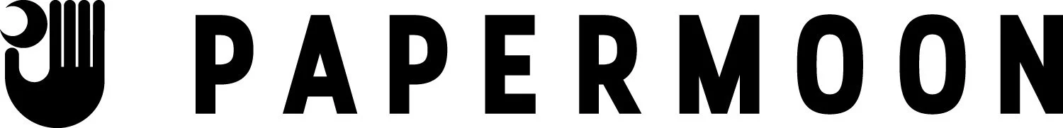 The logo of Paper Moon, featuring a stylized mail icon next to the text 'PAPERMOON' in bold black letters.