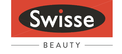 Swisse Beauty logo on a red background.