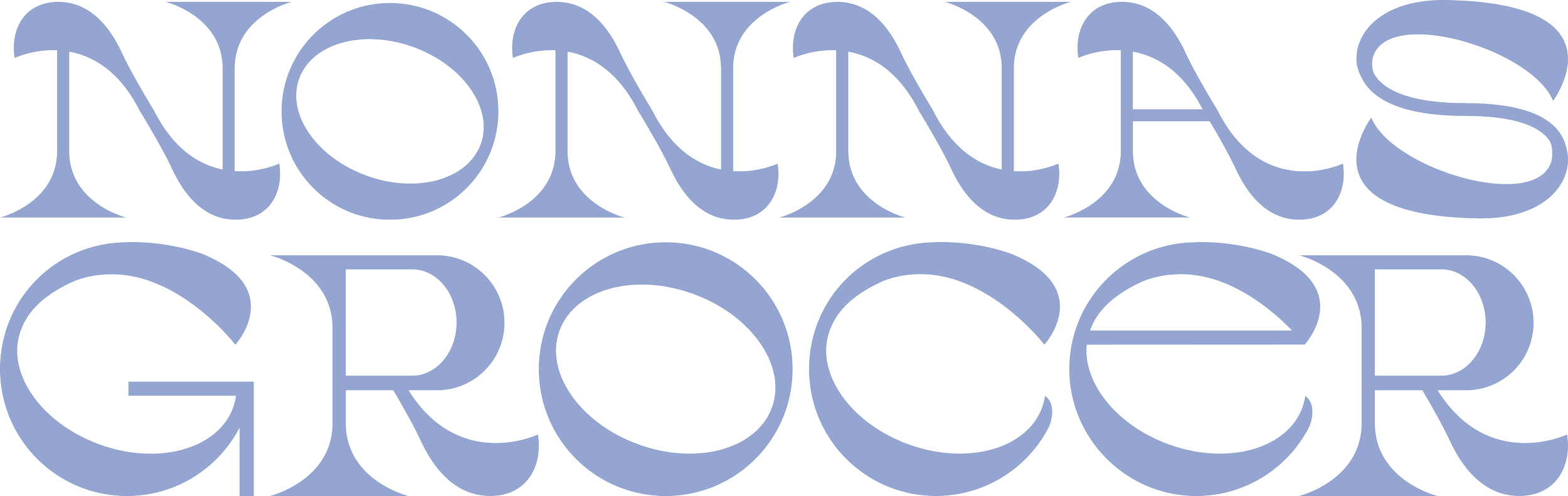 The words 'NONNE'S GROCERY' written in large, light blue stylized text.