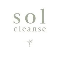 Logo with the words "sol cleanse" and a small plant icon underneath