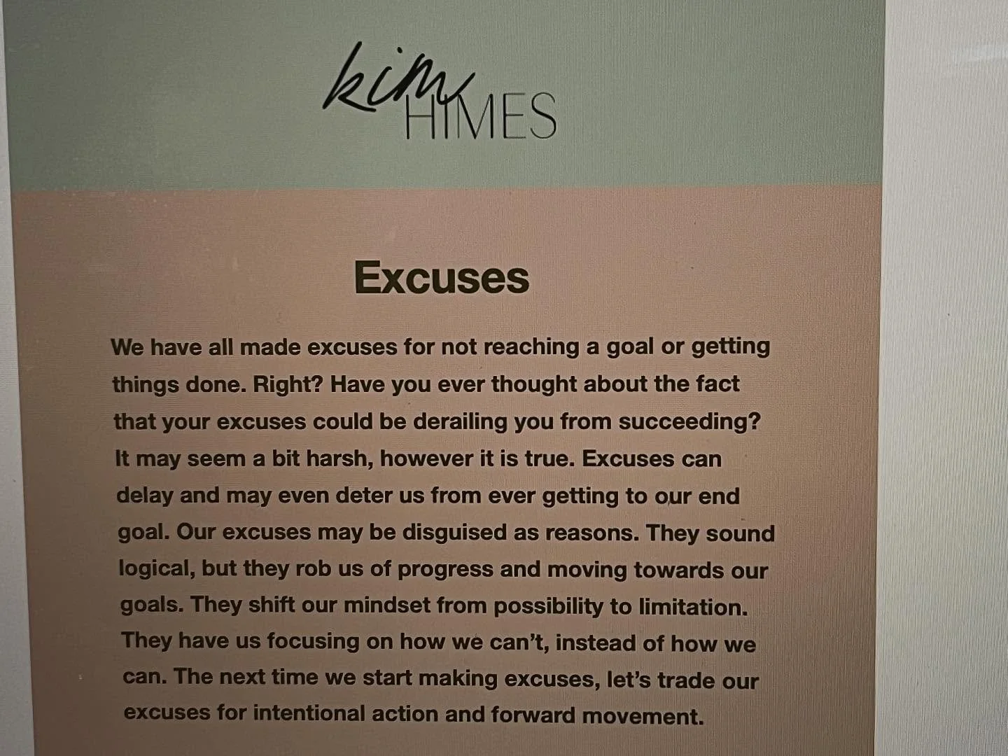 As leaders we all need tools to help us along the way. Sign up for a monthly newsletter that will do just that at kimhimes.com