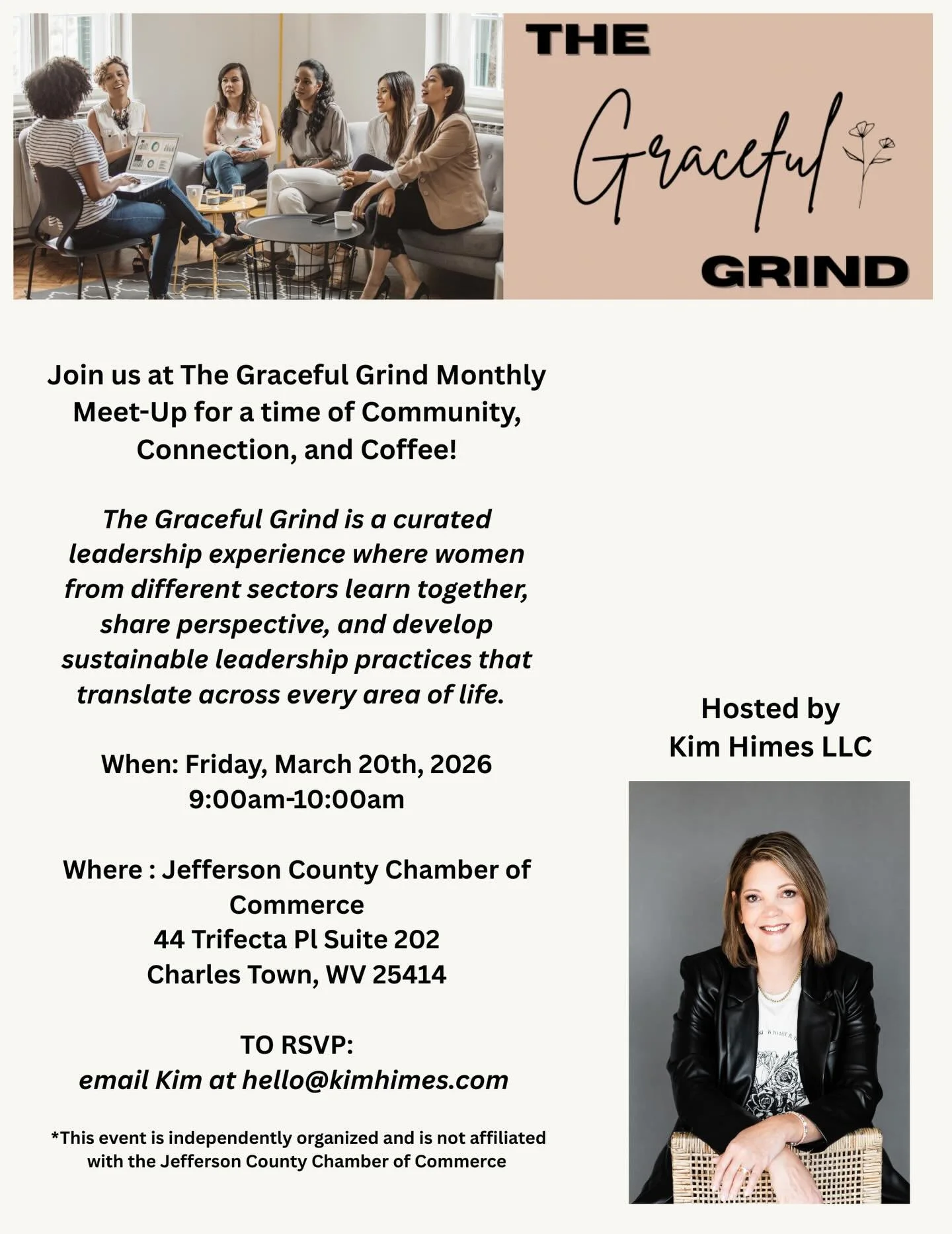 Ladies you are invited. Come join us for meaningful conversation, leadership, growth and community.