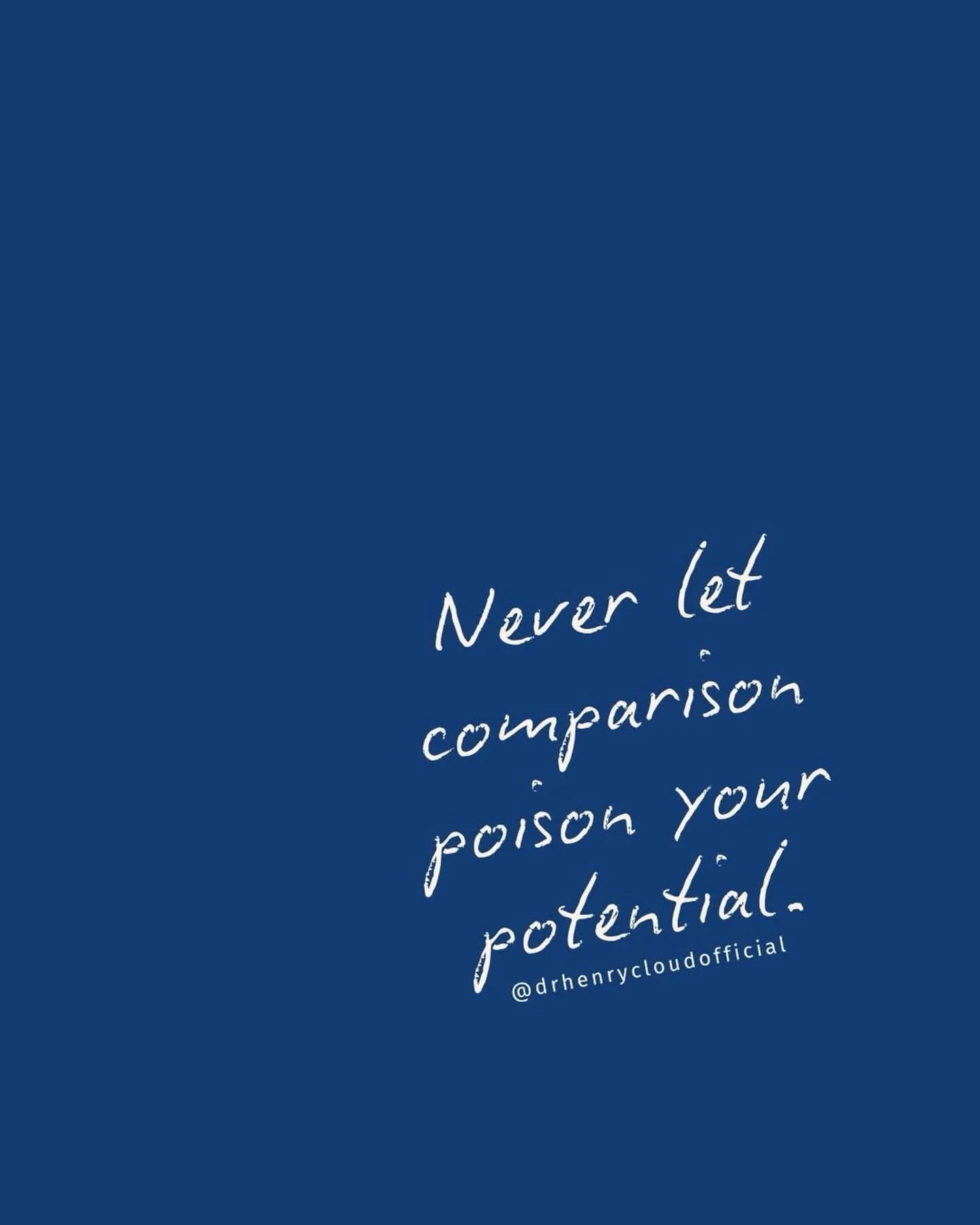 Never let comparison poison your potential.

It&rsquo;s so easy to look around and feel like everyone else is moving faster, doing more, or achieving bigger things. But the truth is &mdash; comparison doesn&rsquo;t push you forward, it pulls you back