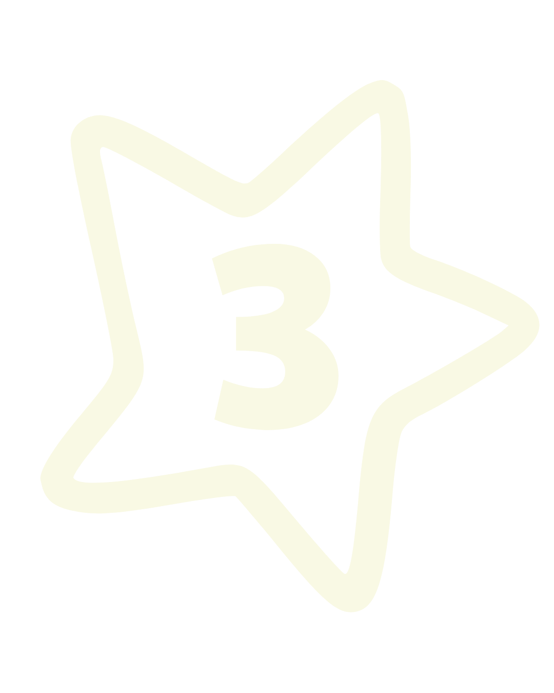 star with number 3