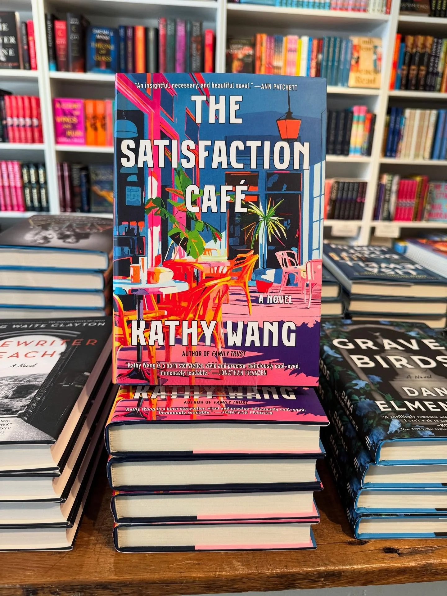 New Release Tuesday!! ✨
🌺The Satisfaction Café by Kathy Wang 
🌺Typewriter Beach by Meg Waite Clayton 
🌺Grave Birds by Dana Elmendorf 
🌺Crash Test by Amy James 
🌺Millie Fleur Saves the Night by Christy Mandin