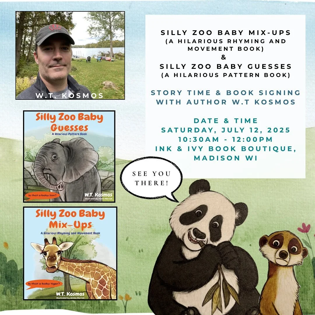 Join us at Ink & Ivy Book Boutique on Saturday, July 12th, 2025 from 10:30am - 12:00pm for a very special storytime with author W.T. Kosmos! 🌿