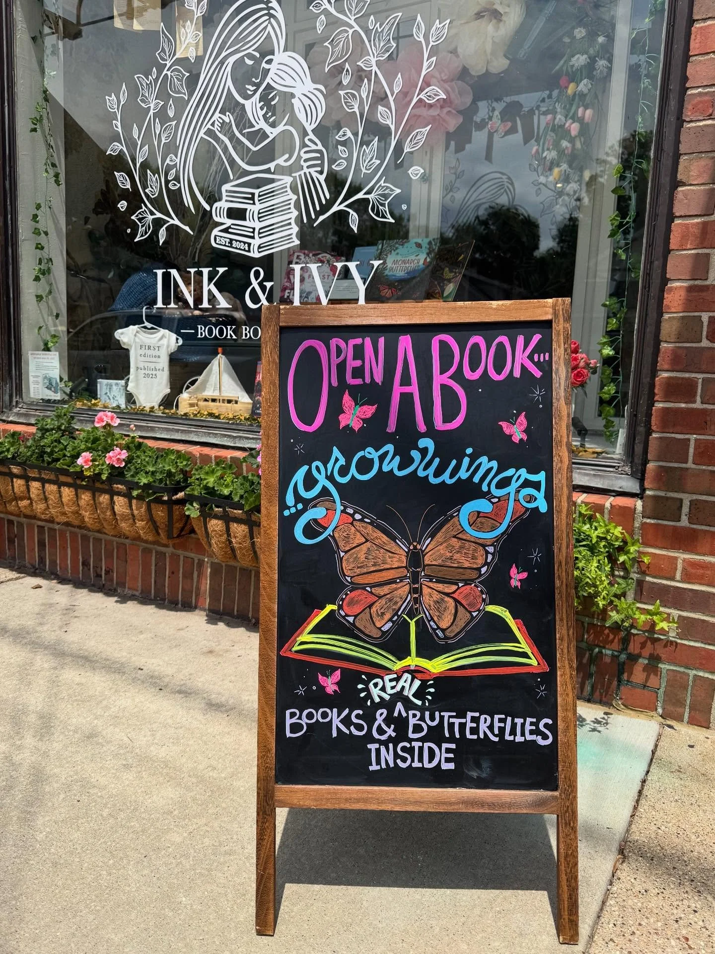 It’s Butterfly Time!! Stop by Ink & Ivy Book Boutique to see our caterpillars and watch them change into butterflies!! 
We have lots of new butterfly books & will have some butterfly themed Story Time Saturday’s this month to lea